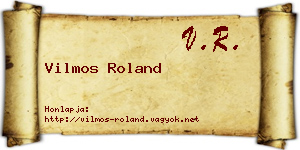 Vilmos Roland névjegykártya